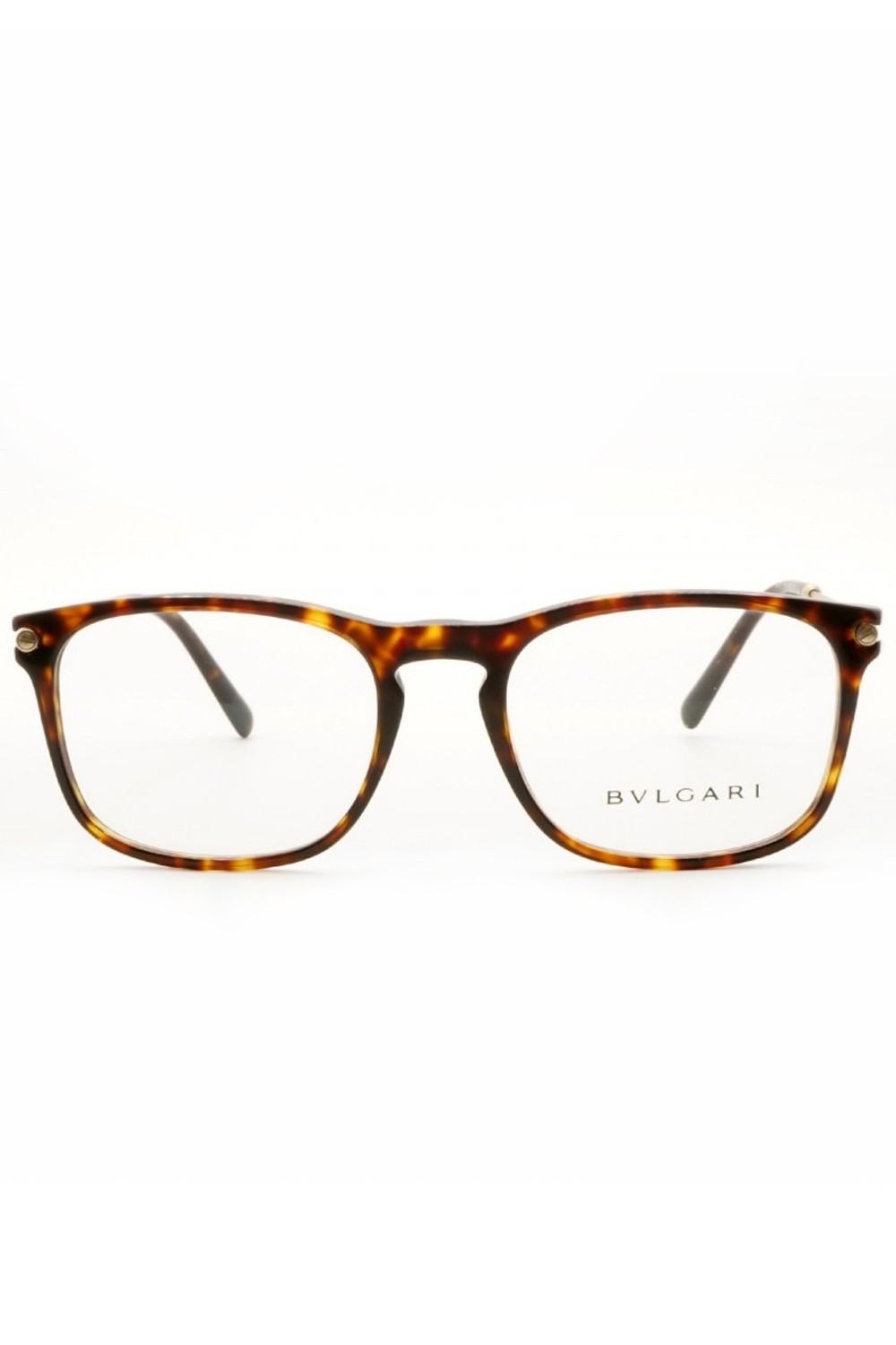Bulgari - Occhiali da vista in celluloide rettangolari per uomo tartarugato -