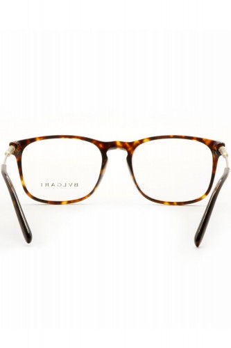 Bulgari - Occhiali da vista in celluloide rettangolari per uomo tartarugato -