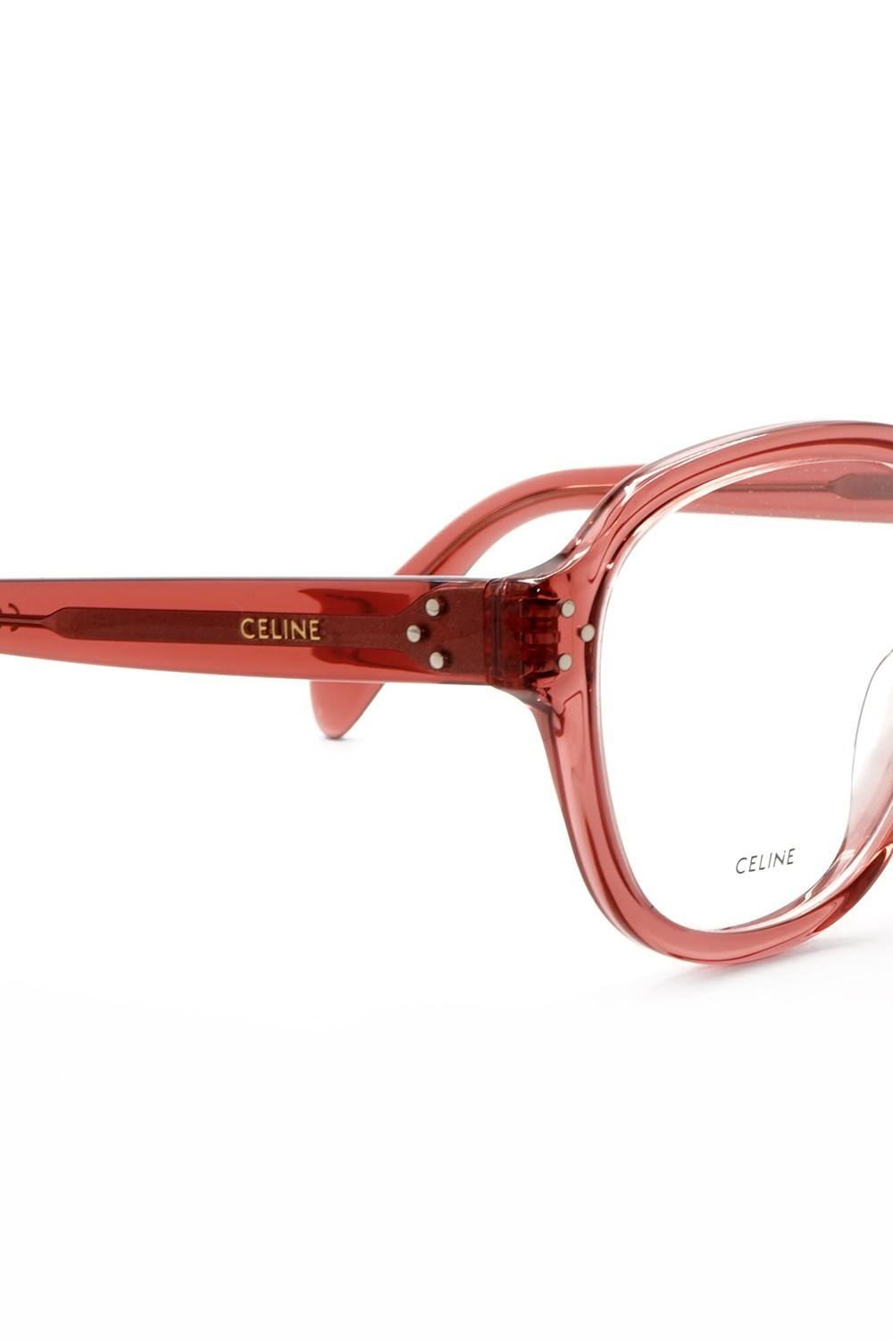 Celine - Occhiali da vista in celluloide tondi per donna burgundy  - CL50107I