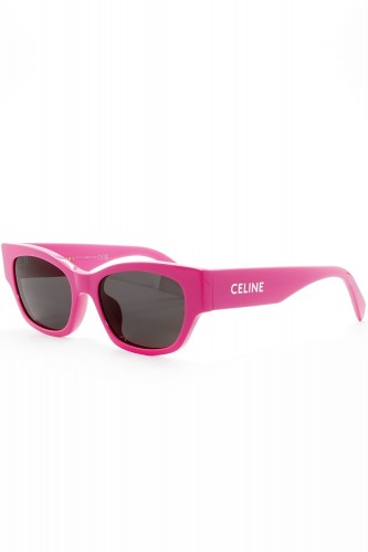 Celine - Occhiali da sole in celluloide rettangolari per donna fucsia -