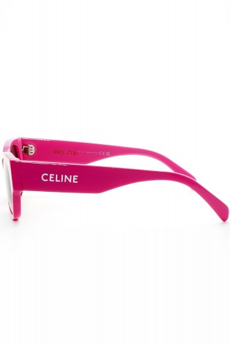 Celine - Occhiali da sole in celluloide rettangolari per donna fucsia -