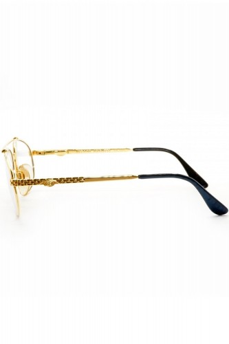 Bugatti - Occhiali da vista vintage in metallo a goccia per uomo oro - EB503