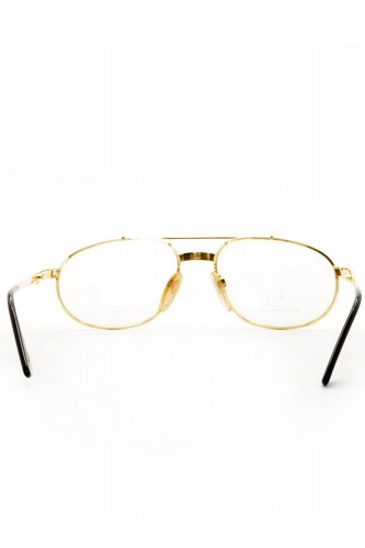 Bugatti - Occhiali da vista vintage in metallo a goccia per uomo oro - EB503