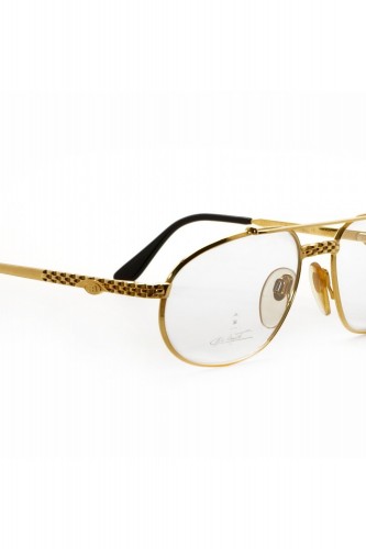 Bugatti - Occhiali da vista vintage in metallo a goccia per uomo oro - EB503