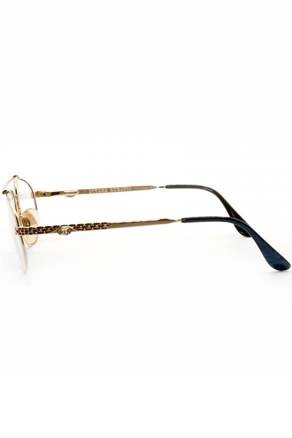 Bugatti - Occhiali da vista vintage in metallo a goccia per uomo platino -