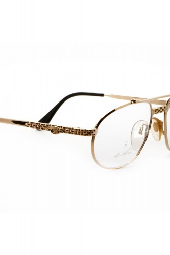 Bugatti - Occhiali da vista vintage in metallo a goccia per uomo platino -