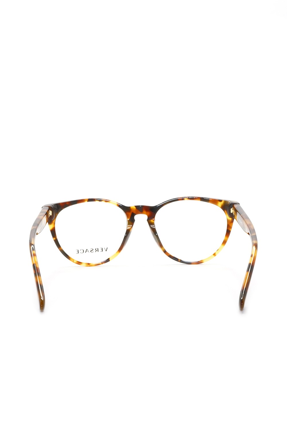 Versace - Occhiali da vista in celluloide tondi per bambina tartarugato -