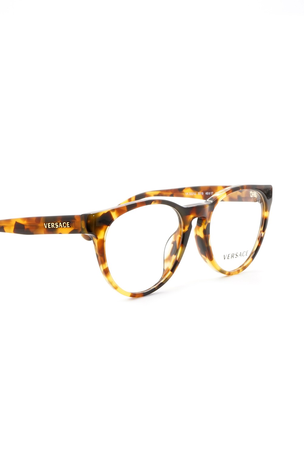 Versace - Occhiali da vista in celluloide tondi per bambina tartarugato -