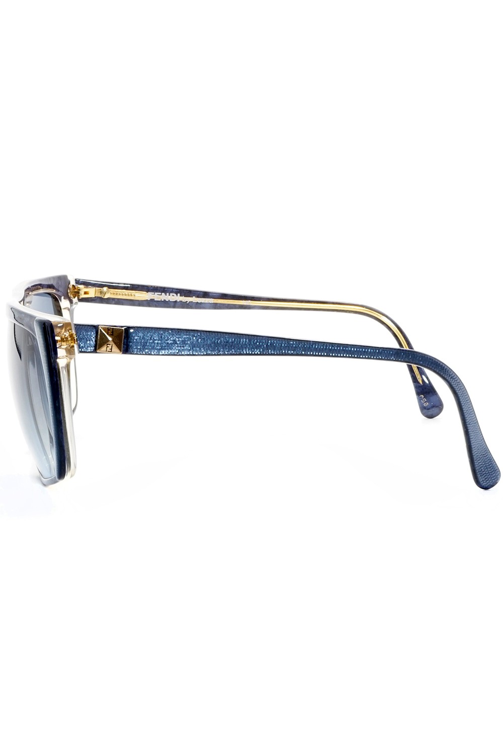 Fendi Vintage - Occhiali da sole vintage in celluloide squadrati unisex blu -