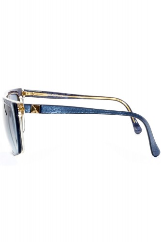 Fendi Vintage - Occhiali da sole vintage in celluloide squadrati unisex blu -