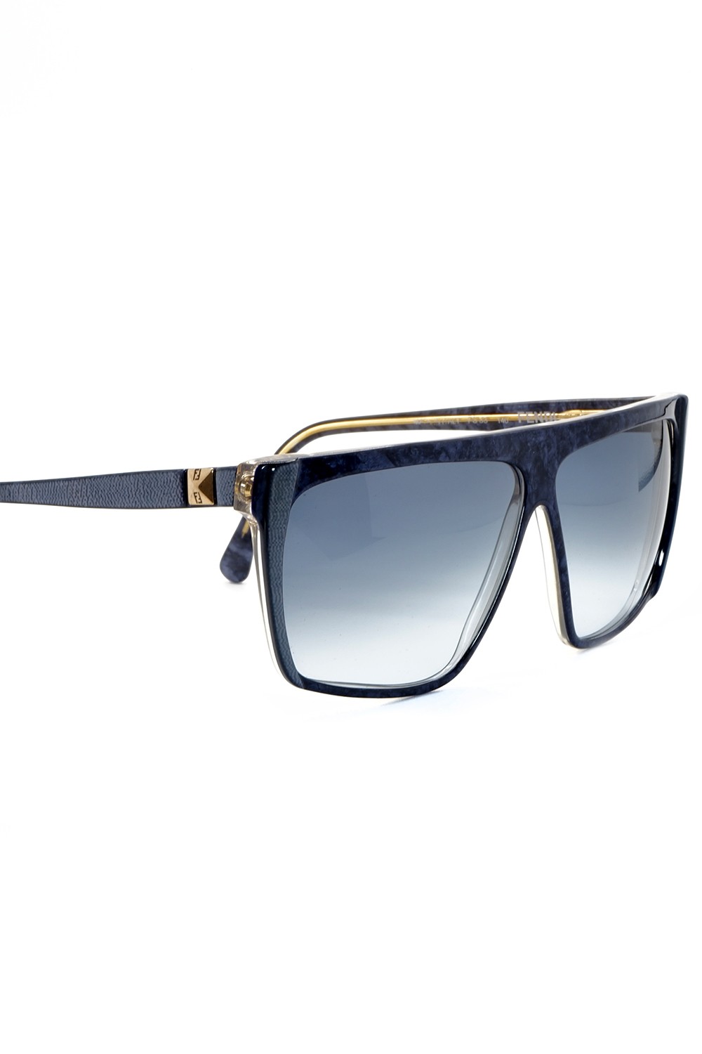 Fendi Vintage - Occhiali da sole vintage in celluloide squadrati unisex blu -