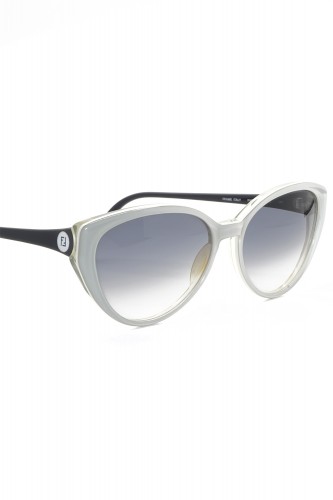 Fendi Vintage - Occhiali da sole vintage in celluloide cat eye per donna bianco