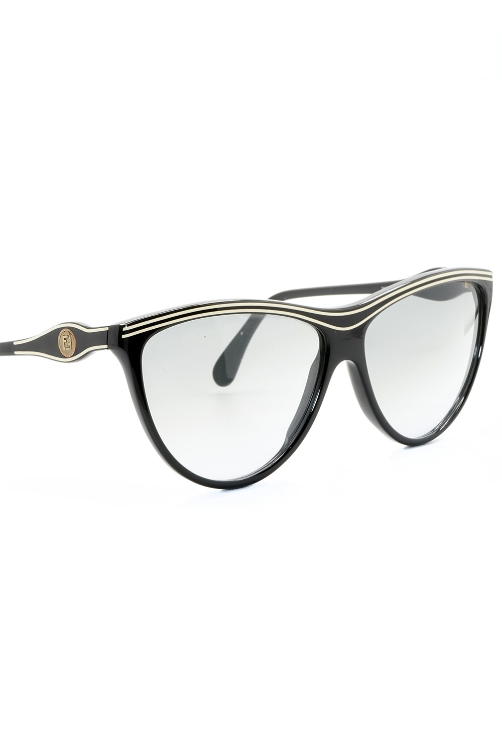 Fendi Vintage - Occhiali da sole vintage in celluloide cat eye per donna nero -