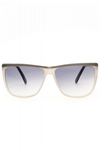Fendi Vintage - Occhiali da sole vintage in celluloide squadrati unisex bianco 2