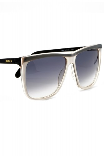 Fendi Vintage - Occhiali da sole vintage in celluloide squadrati unisex bianco
