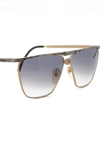 Fendi Vintage - Occhiali da sole vintage in metallo squadrati unisex oro - FS41