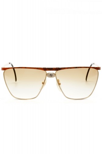 Fendi Vintage - Occhiali da sole vintage in metallo squadrati unisex oro - FS41 2