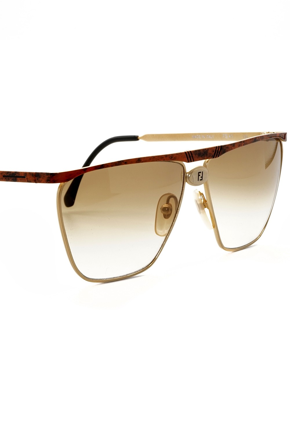 Fendi Vintage - Occhiali da sole vintage in metallo squadrati unisex oro - FS41