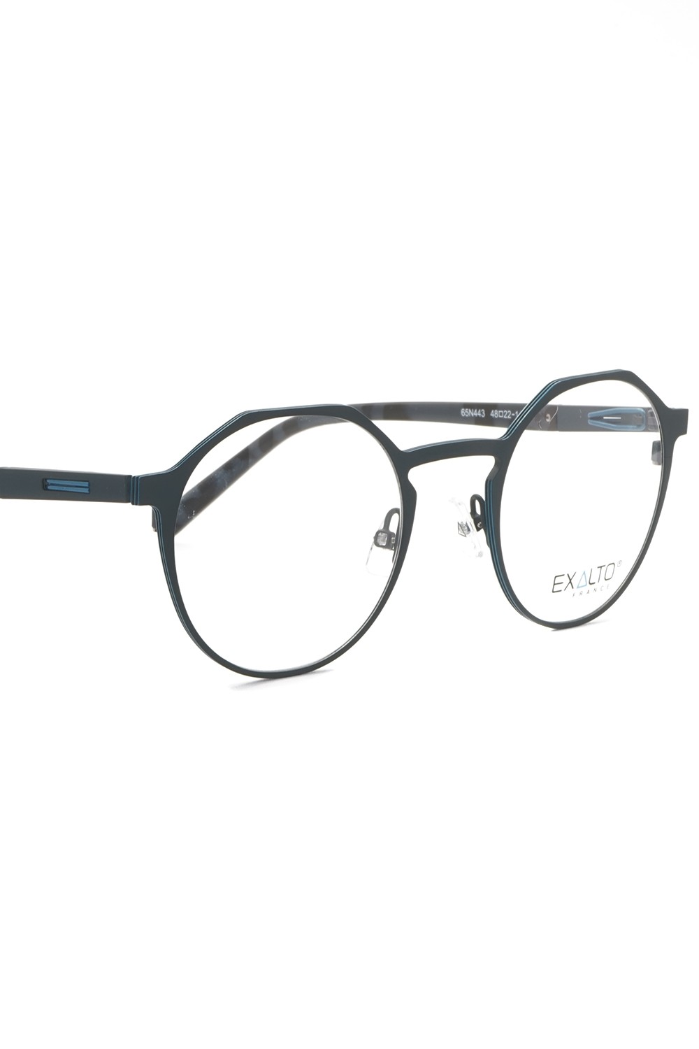 Exalto - Occhiali da vista in metallo tondi unisex blu - 65N443
