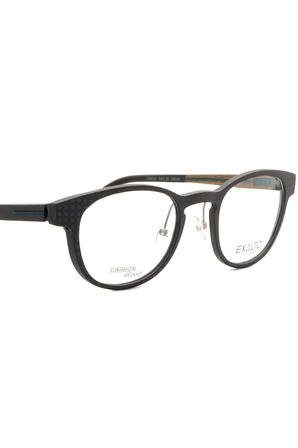 Exalto - Occhiali da vista in fibra di carbonio tondi unisex nero - 12M021