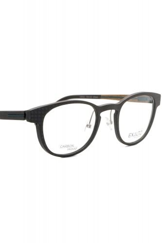Exalto - Occhiali da vista in fibra di carbonio tondi unisex nero - 12M021