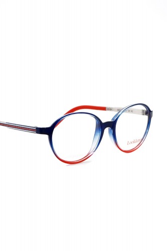 Lookkino - Occhiali da vista in plastica tondi per bambini blu - 3857 W2