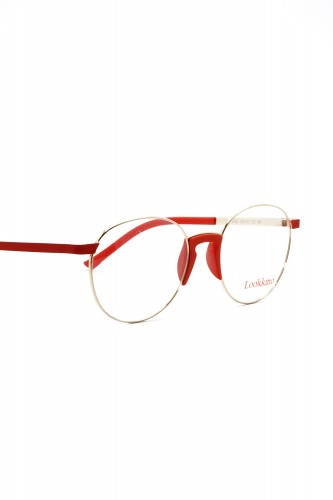 Lookkino - Occhiali da vista in metallo tondi per bambini rosso - 3450 M4