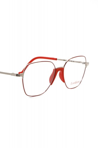Lookkino - Occhiali da vista in metallo squadrati per bambini rosso - 3461 M1
