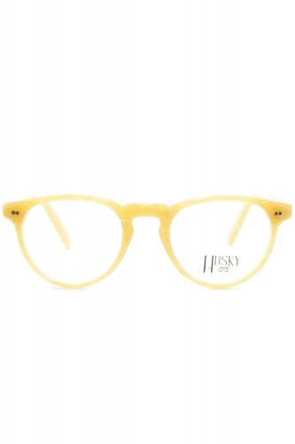 Husky - Occhiali da vista in celluloide tondi unisex senape - 1486 3 2