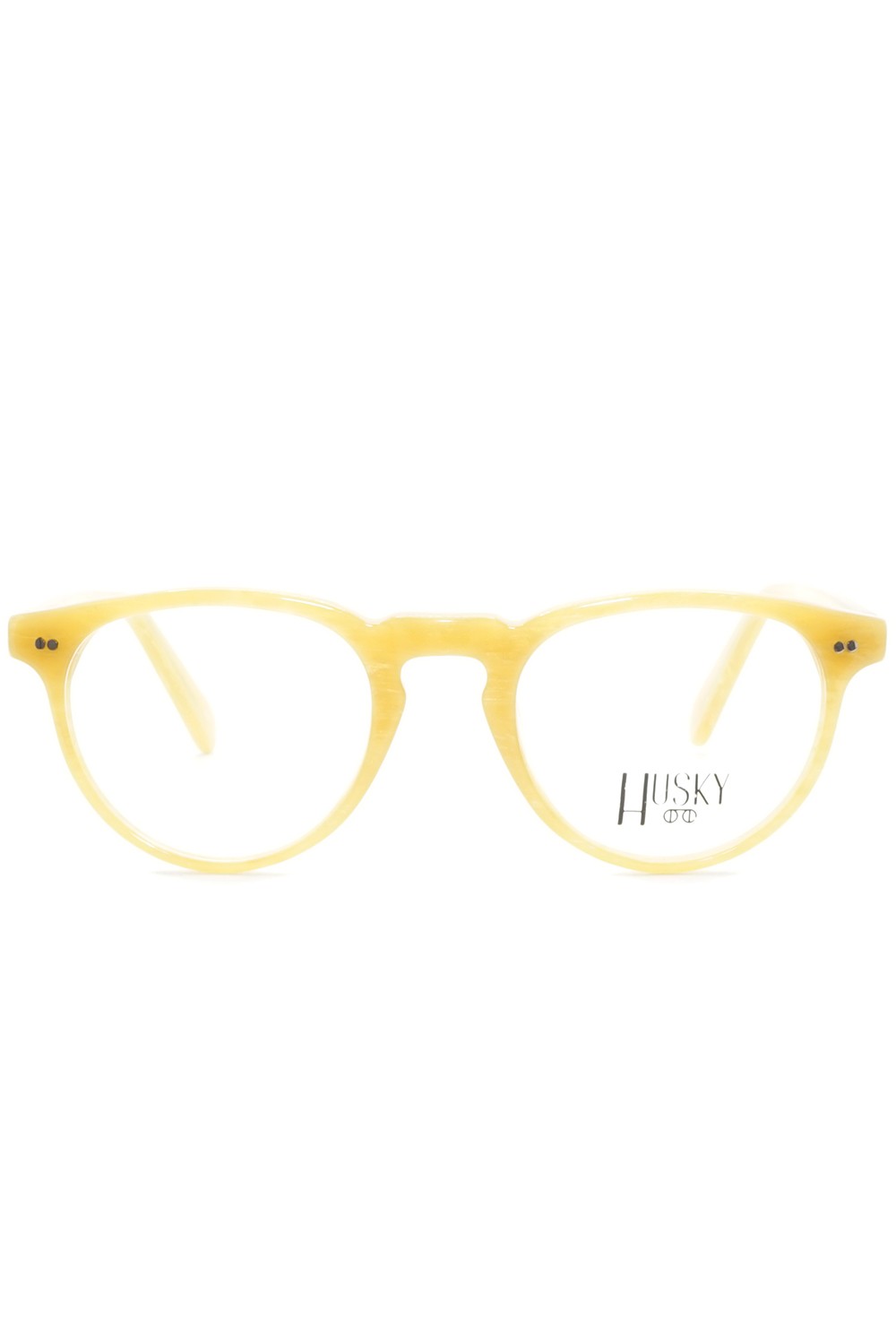 Husky - Occhiali da vista in celluloide tondi unisex senape - 1486 3