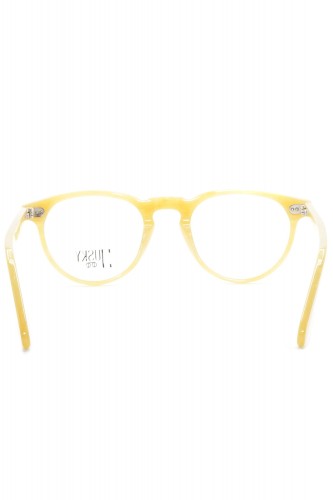 Husky - Occhiali da vista in celluloide tondi unisex senape - 1486 3