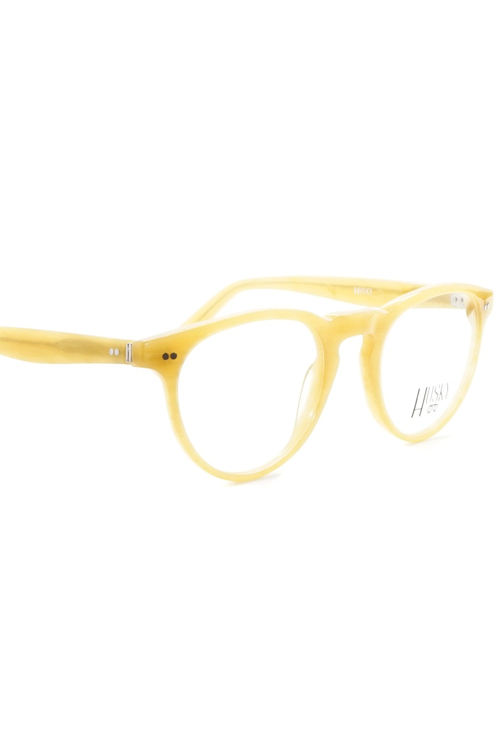 Husky - Occhiali da vista in celluloide tondi unisex senape - 1486 3