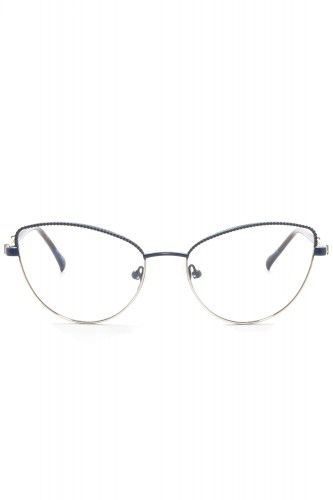 Donna Fontana - Occhiali da vista in metallo cat eye per donna blu - DF233 04 2