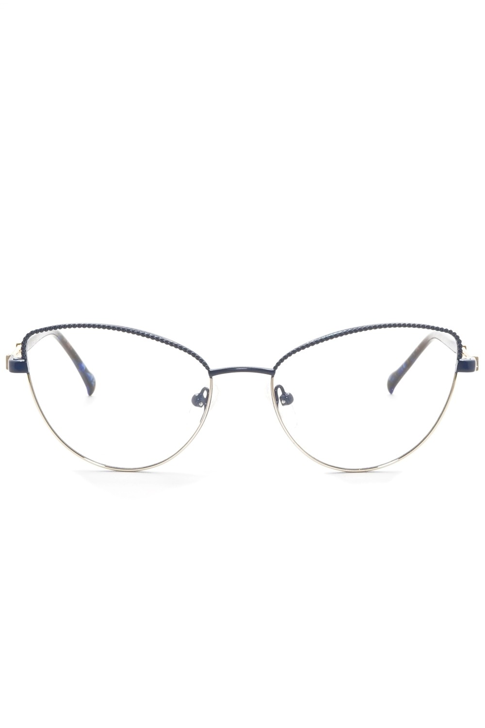 Donna Fontana - Occhiali da vista in metallo cat eye per donna blu - DF233 04