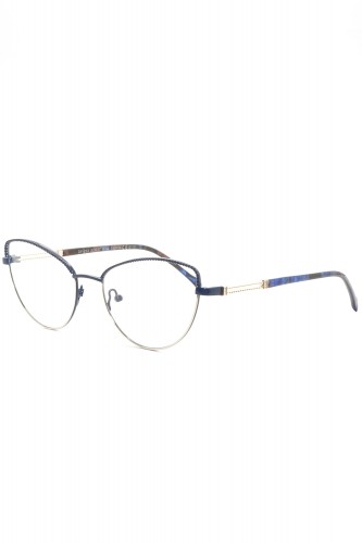 Donna Fontana - Occhiali da vista in metallo cat eye per donna blu - DF233 04