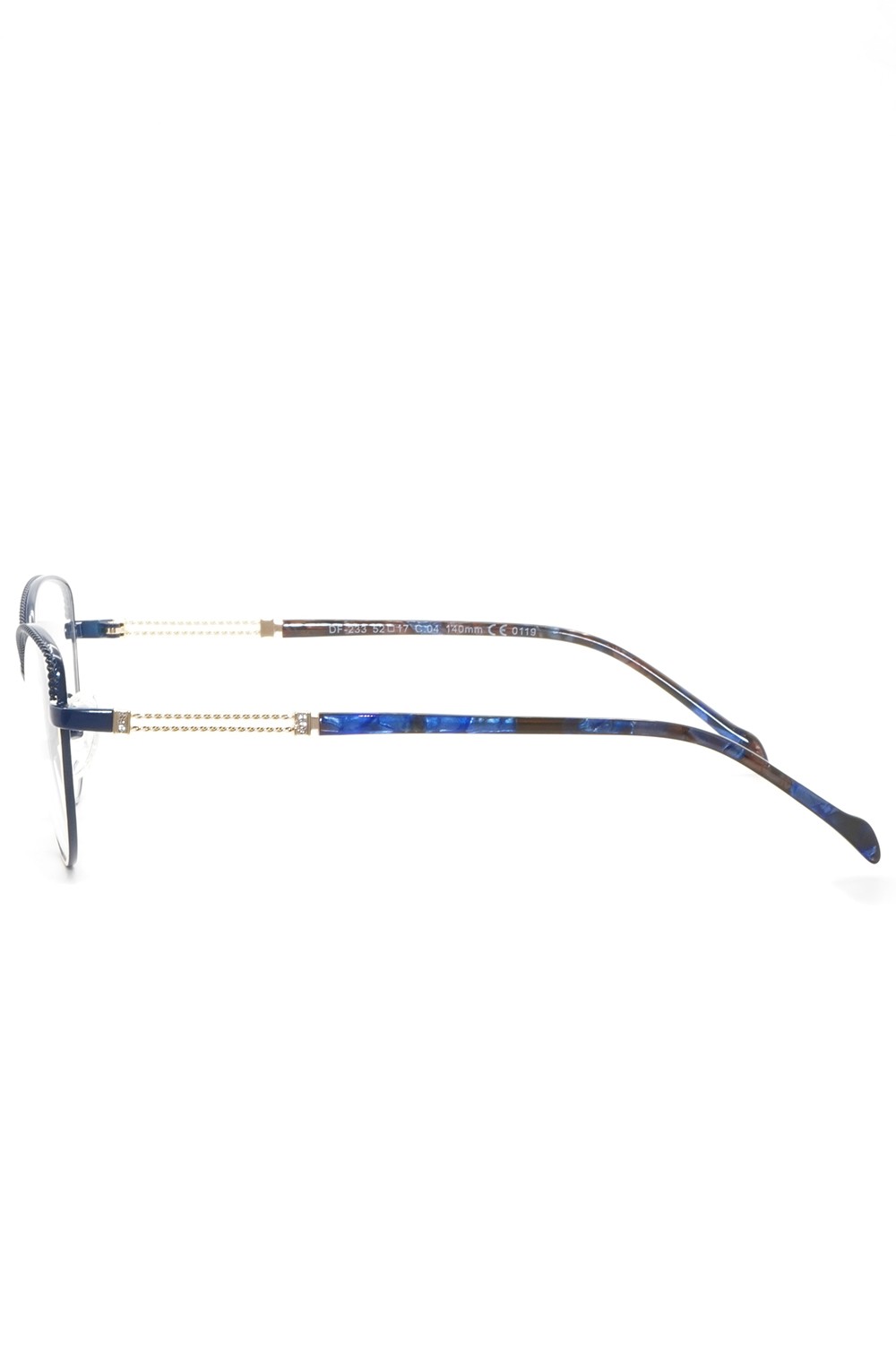 Donna Fontana - Occhiali da vista in metallo cat eye per donna blu - DF233 04