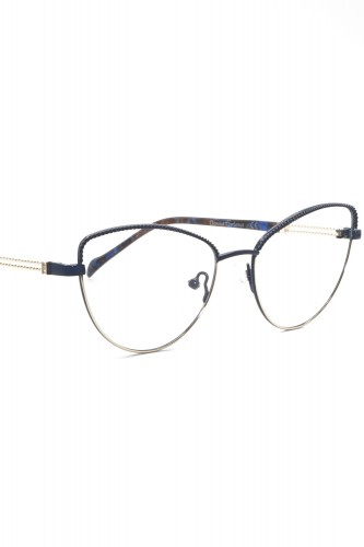 Donna Fontana - Occhiali da vista in metallo cat eye per donna blu - DF233 04