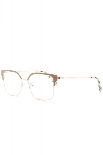 Donna Fontana - Occhiali da vista in metallo squadrati per donna fango - DF229