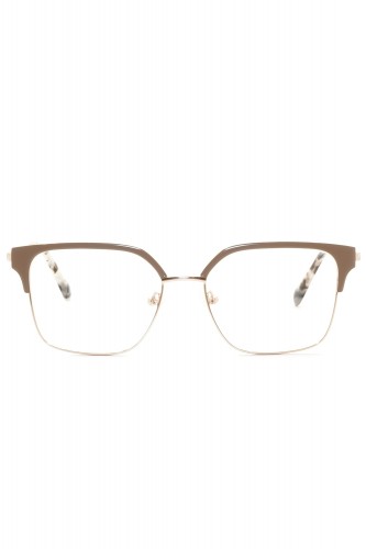 Donna Fontana - Occhiali da vista in metallo squadrati per donna fango - DF229 2