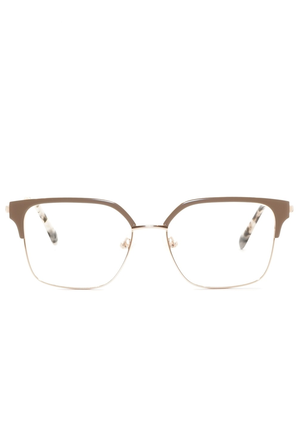 Donna Fontana - Occhiali da vista in metallo squadrati per donna fango - DF229