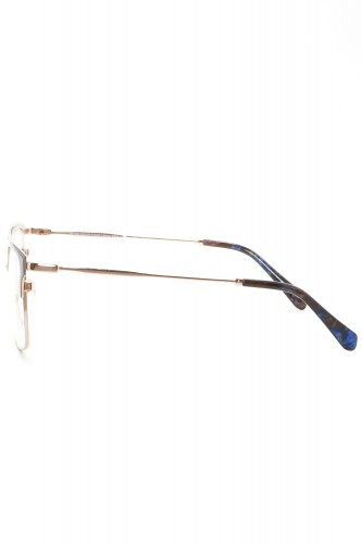 Donna Fontana - Occhiali da vista in metallo squadrati per donna blu - DF229 04M