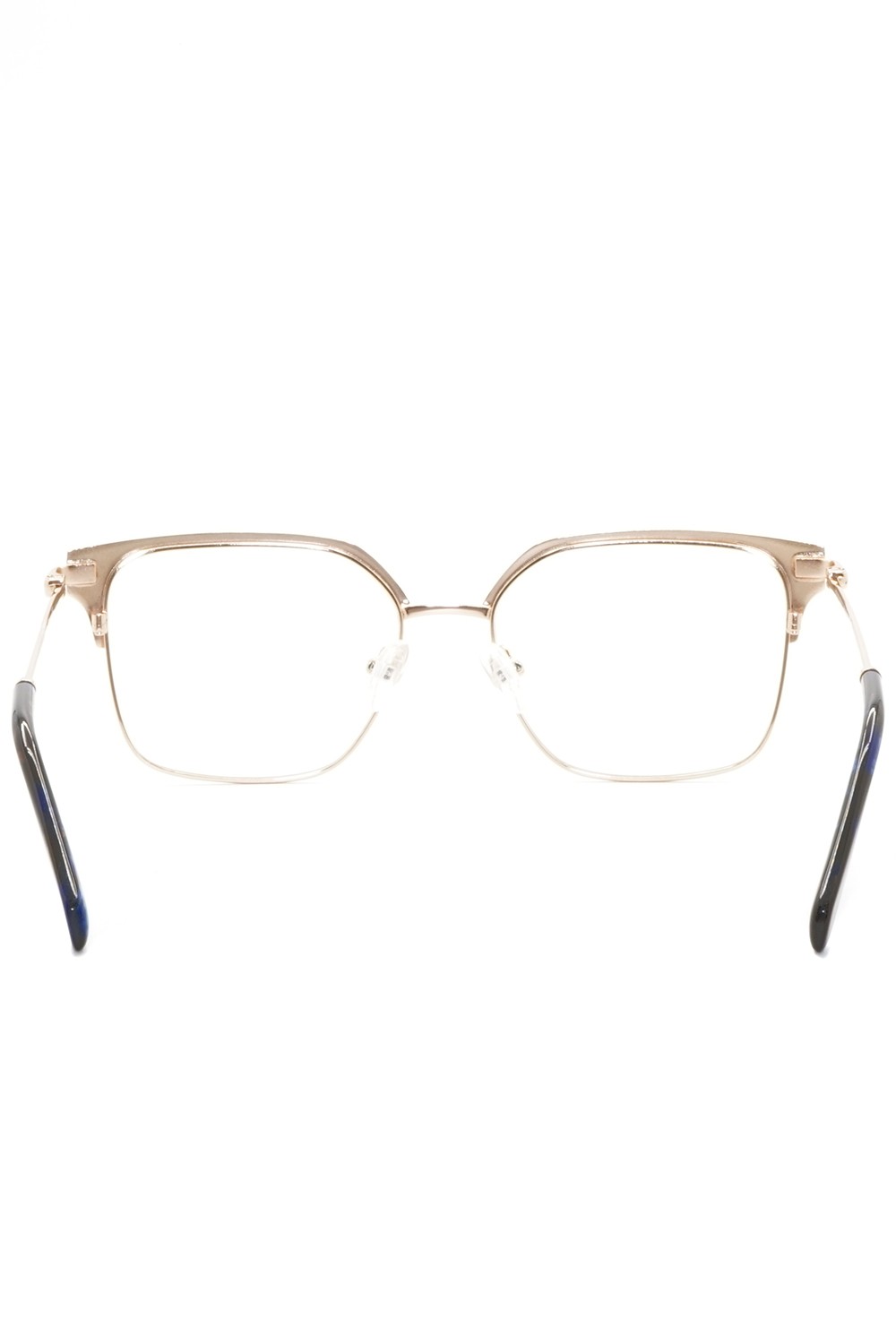 Donna Fontana - Occhiali da vista in metallo squadrati per donna blu - DF229 04M