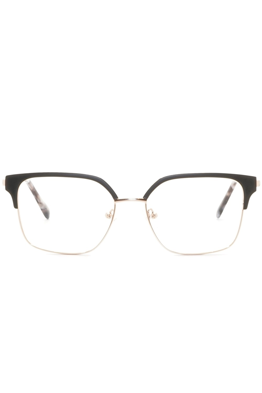 Donna Fontana - Occhiali da vista in metallo squadrati per donna nero - DF229