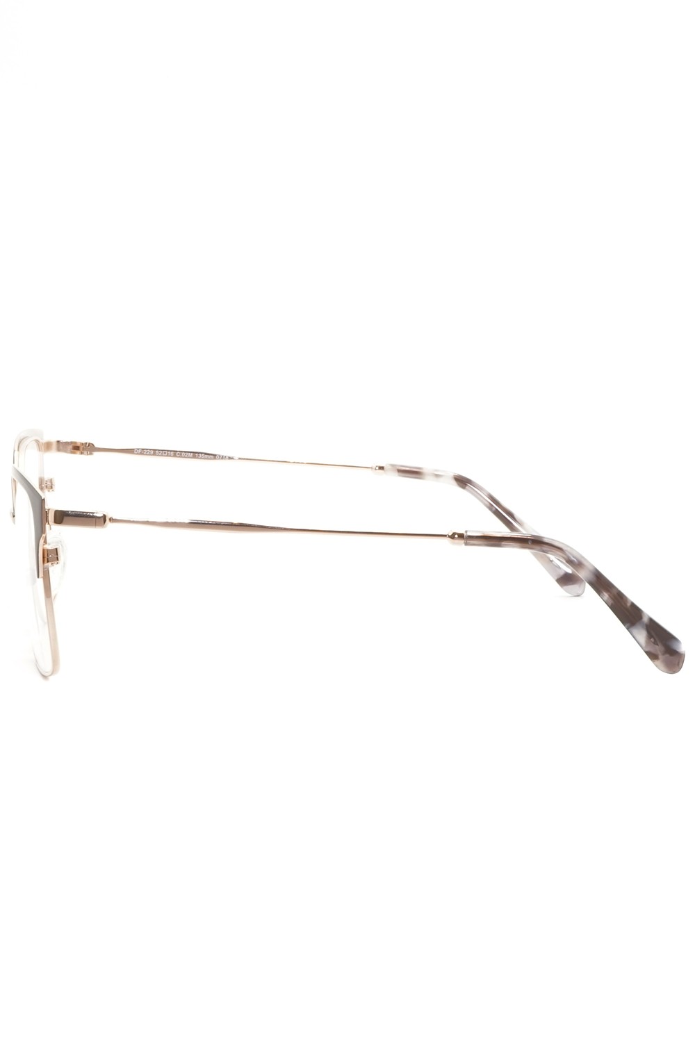 Donna Fontana - Occhiali da vista in metallo squadrati per donna nero - DF229