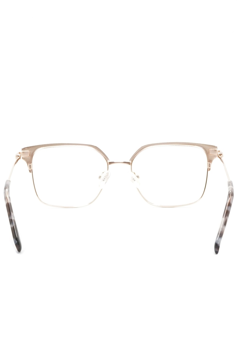 Donna Fontana - Occhiali da vista in metallo squadrati per donna nero - DF229