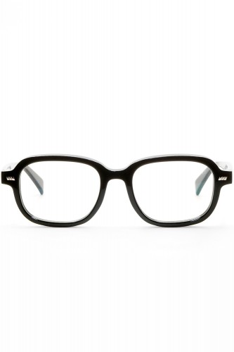 Gast - Occhiali da vista in celluloide rettangolari unisex nero - DEVI 01 2