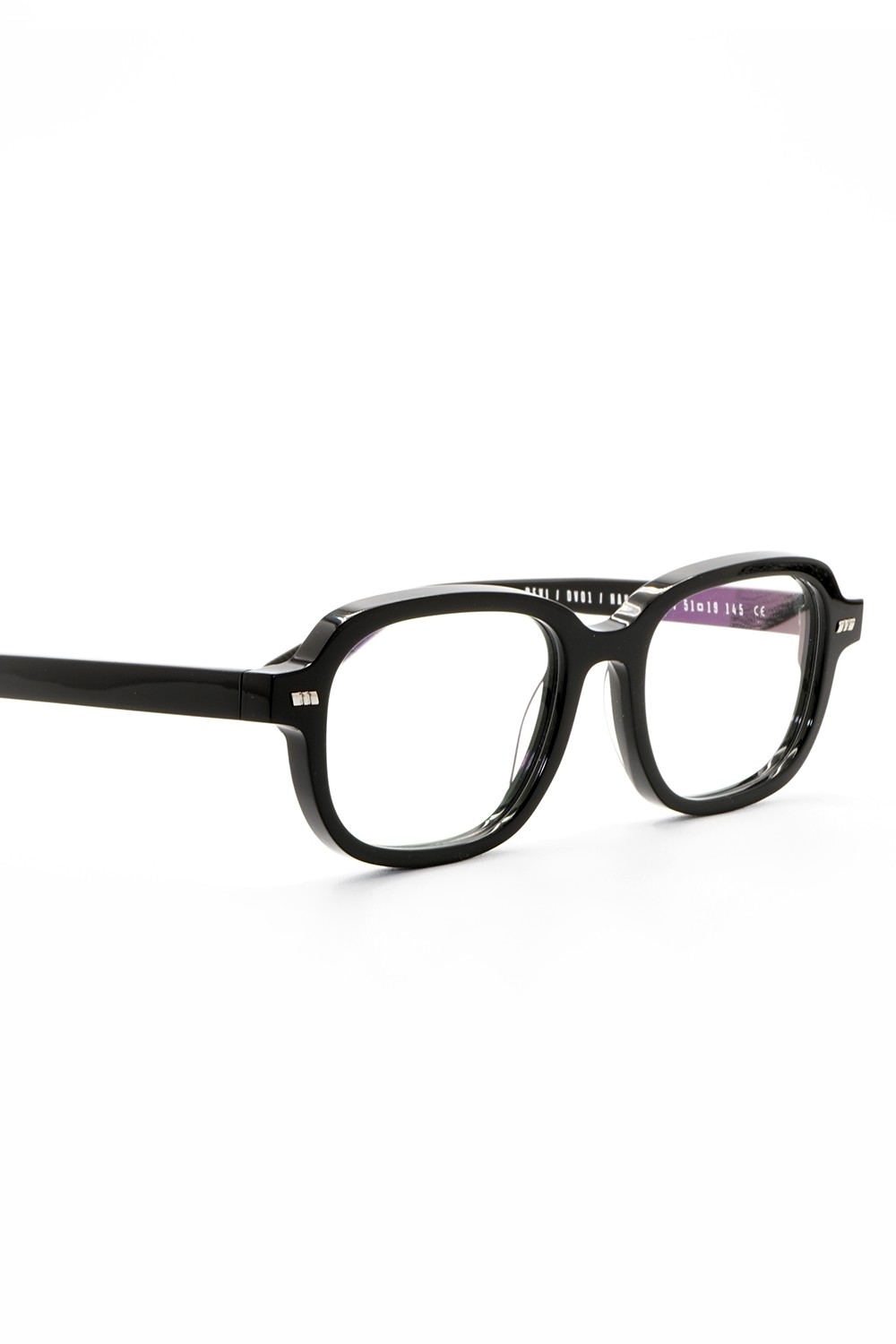 Gast - Occhiali da vista in celluloide rettangolari unisex nero - DEVI 01