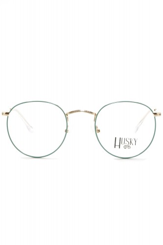 Husky - Occhiali da vista in metallo tondi unisex oro - 1355 6