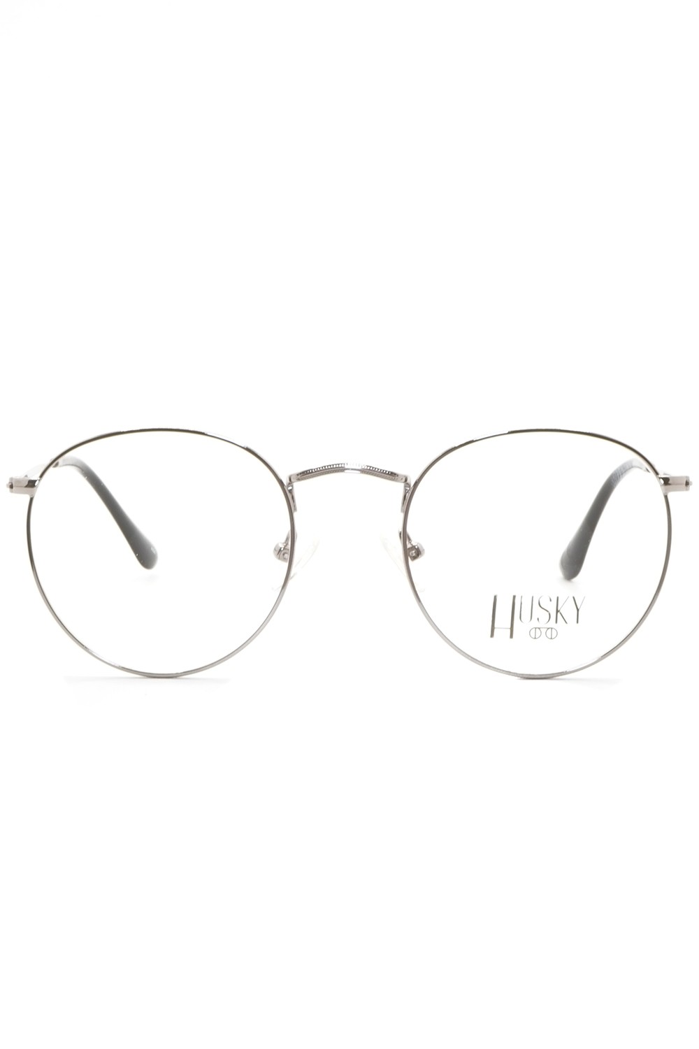 Husky - Occhiali da vista in metallo tondi unisex argento - 1354 2A