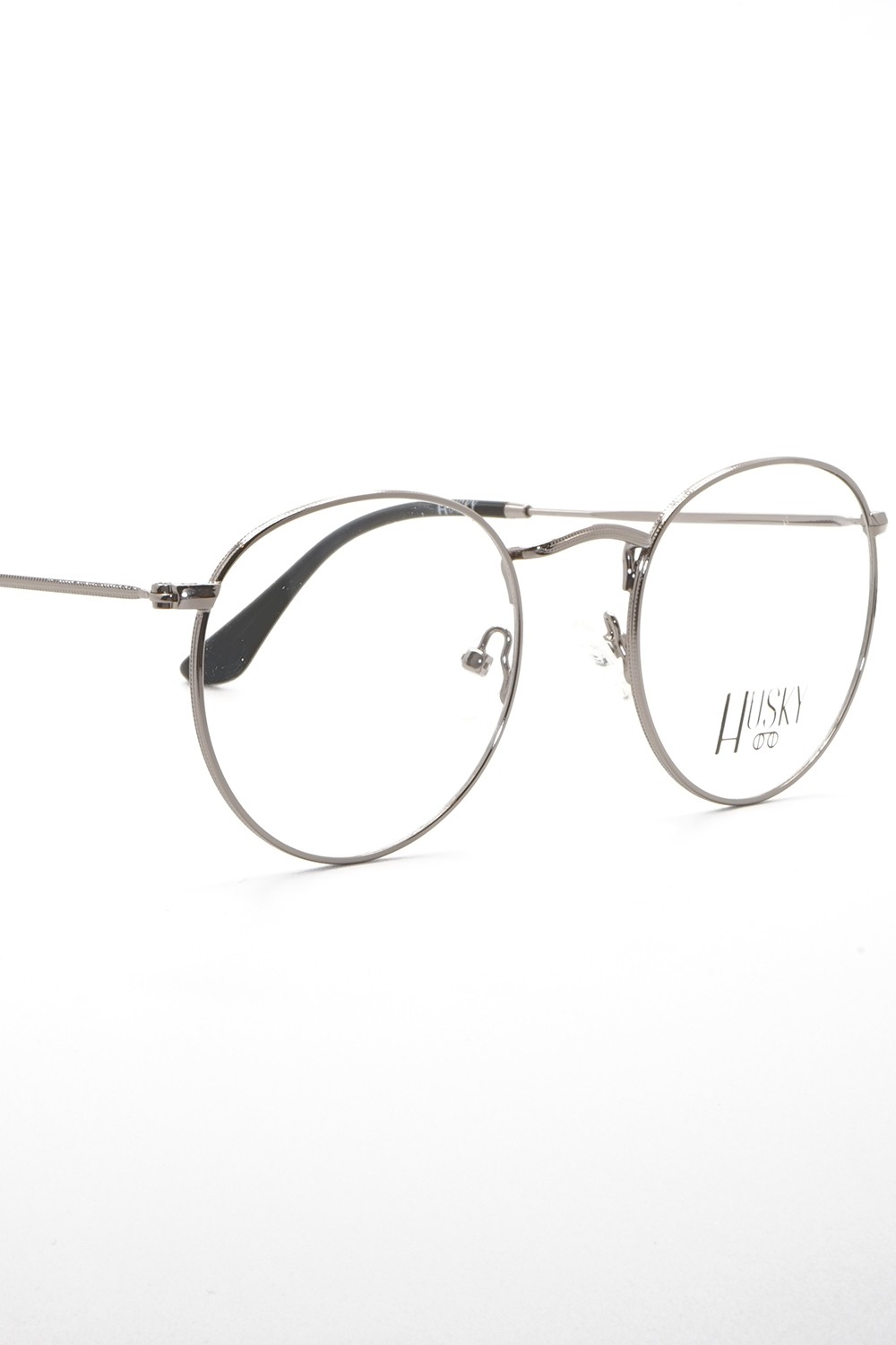 Husky - Occhiali da vista in metallo tondi unisex argento - 1354 2A